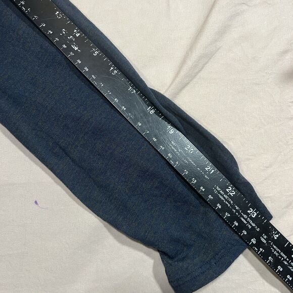 Chalet et Ceci Navy Tunic Top Medium V-Neck Long Sleeve Pockets Lagenlook - Picture 6 of 8